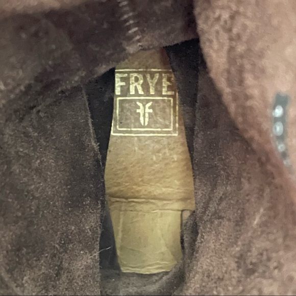 Frye Jane Strappy Tall Slouchy Boots In Dark Brown Suede Size 8 - Picture 9 of 13